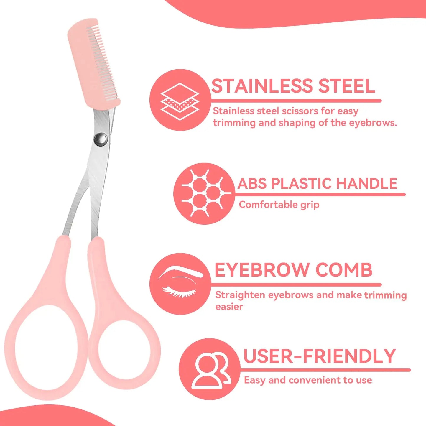 Eyebrow Trimmer, Stainless Steel Eyebrow Scissors With Comb, Eyebrow Trimming Scissors Hair Removal Beauty Tools
