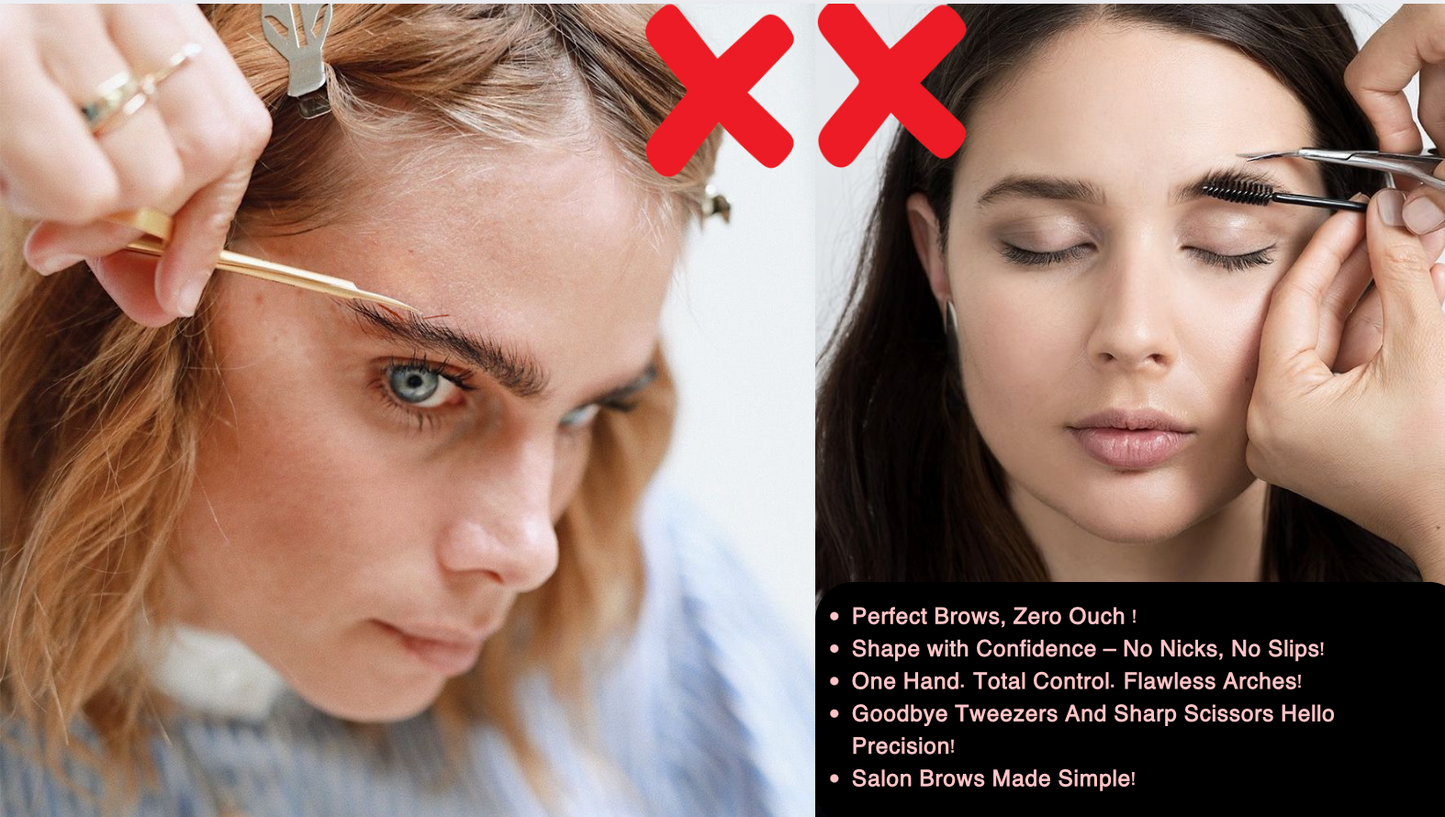 Eyebrow Trimmer, Stainless Steel Eyebrow Scissors With Comb, Eyebrow Trimming Scissors Hair Removal Beauty Tools
