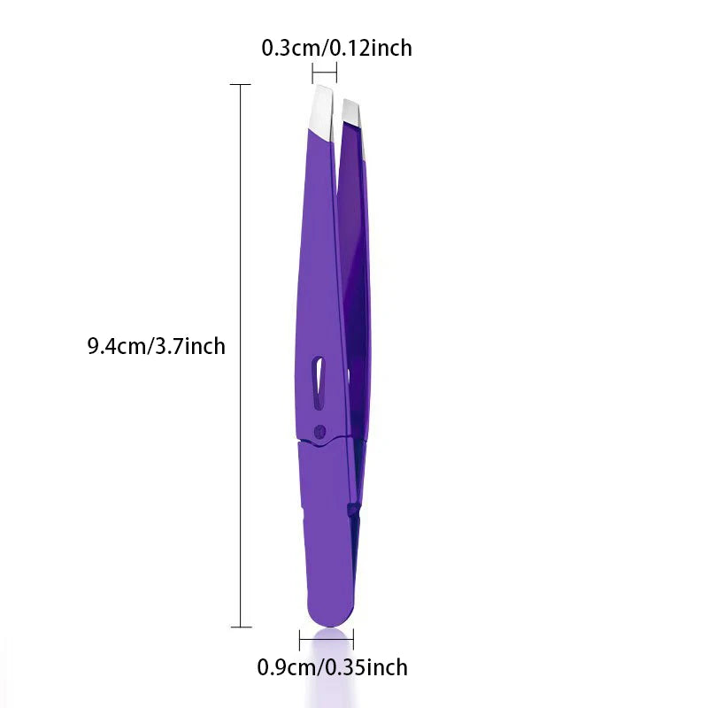 Colourful Precision Stainless Steel Tweezers For Eyebrow Hair Facial Hair Removal, Splinter, Blackhead Slant Tip Angle Tip Point